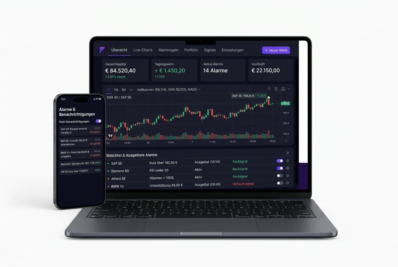Trading- und Marktüberwachungssystem auf Desktop- und Mobilgeräten