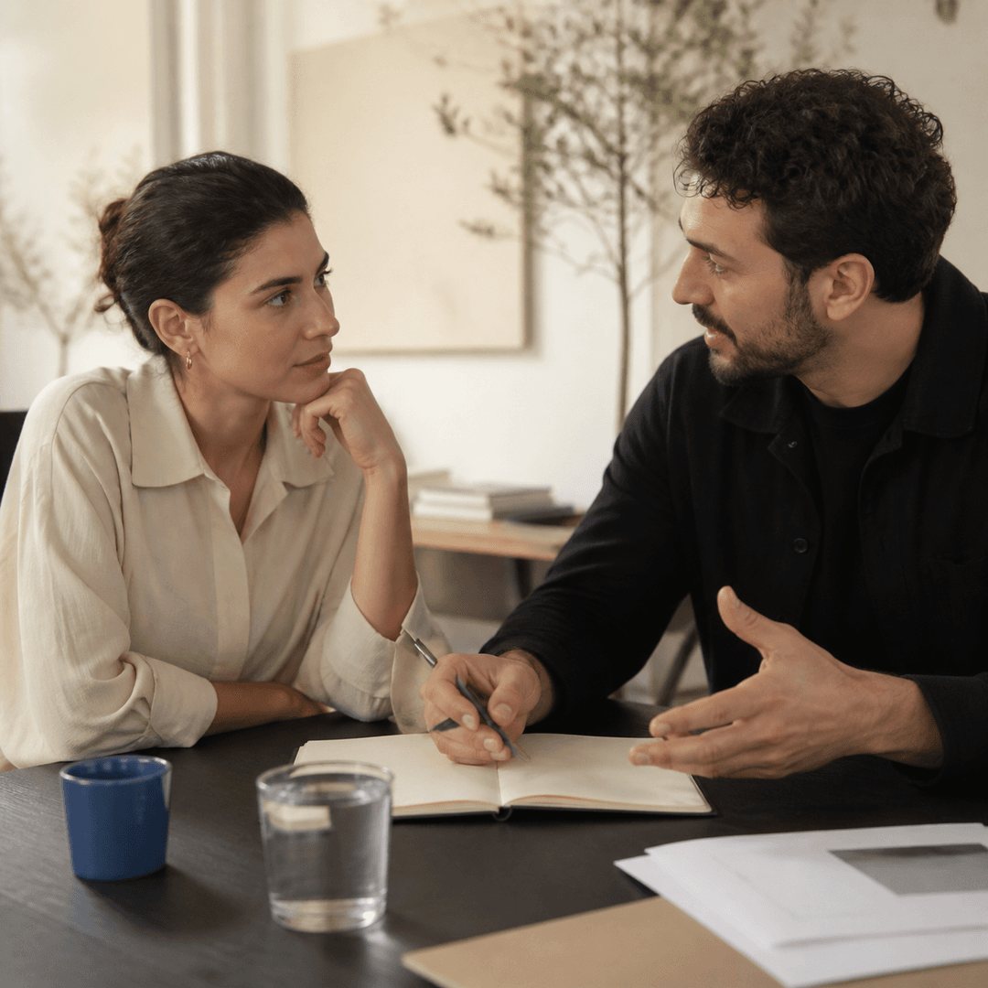 Softwareentwickler und Berater besprechen Projektziele